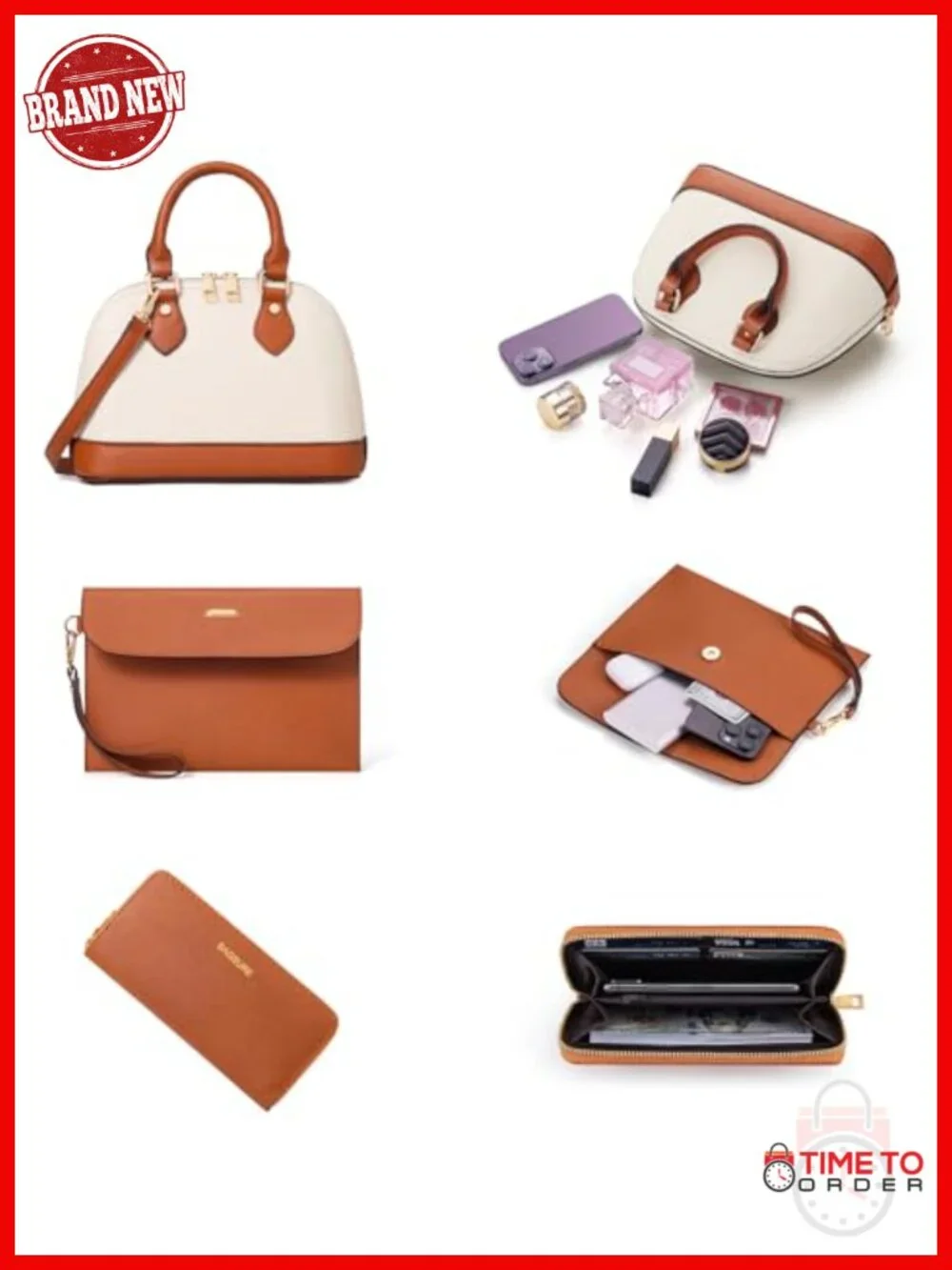 4-Piece Handbag Set with Tote Crossbody Wallet